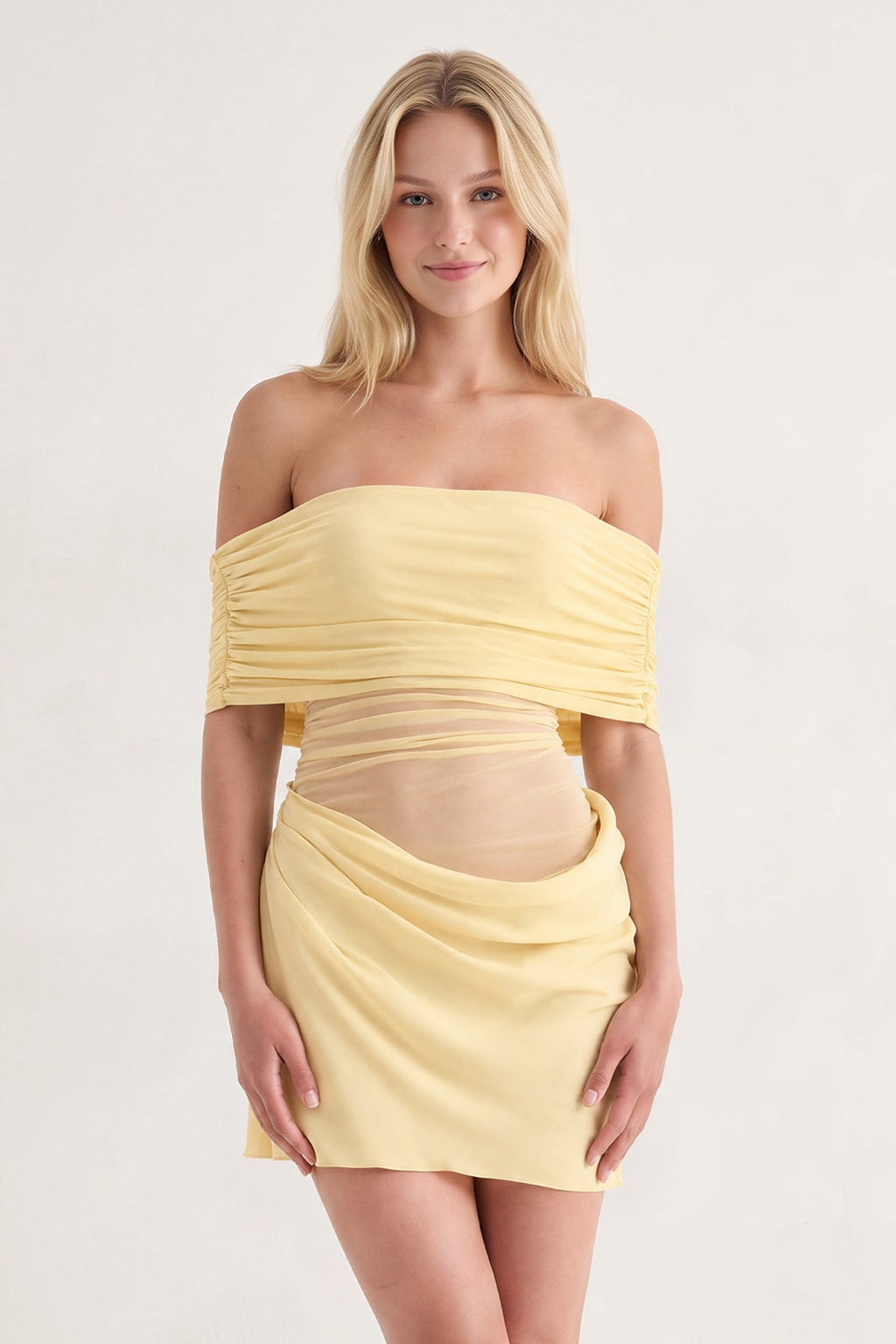 Aqua Off the Shoulder Sheath Ruched Tulle Homecoming Dress