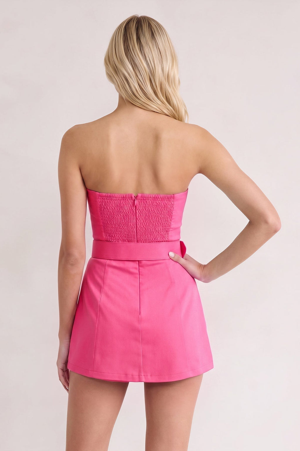 Aqua Strapless Sheath Satin Homecoming Dress with Belt