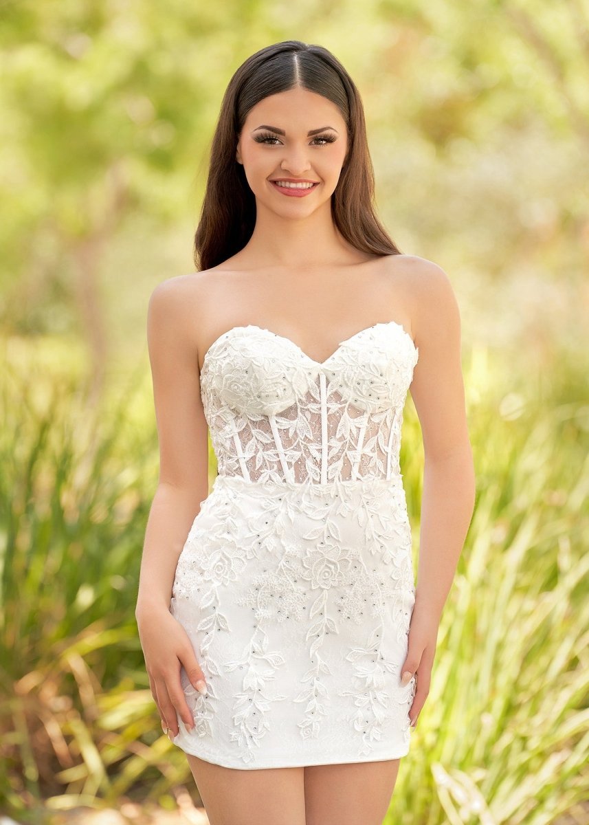 Home Try On Tight Short Homecoming Dresses with Appliques
