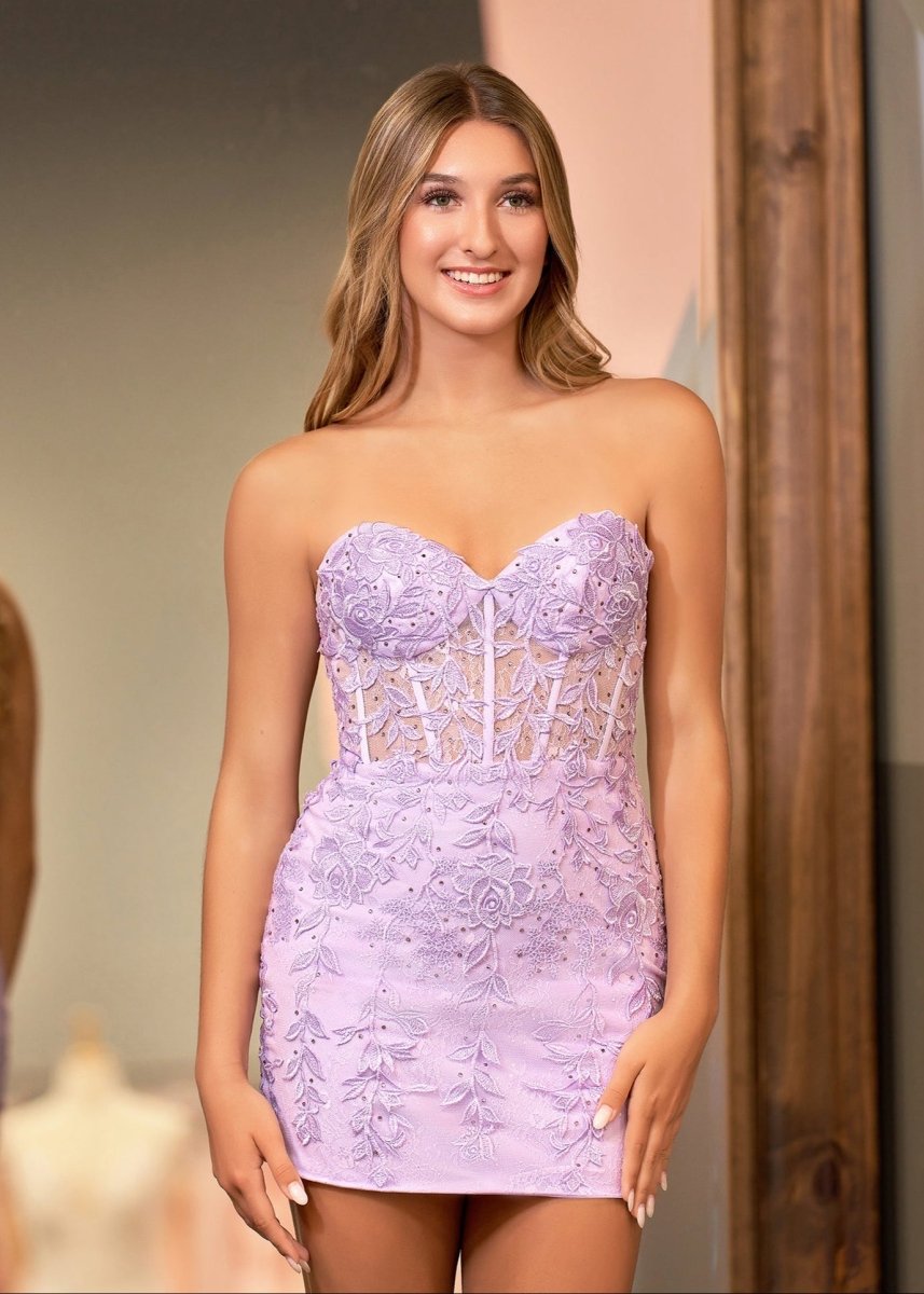 Home Try On Tight Short Homecoming Dresses with Appliques