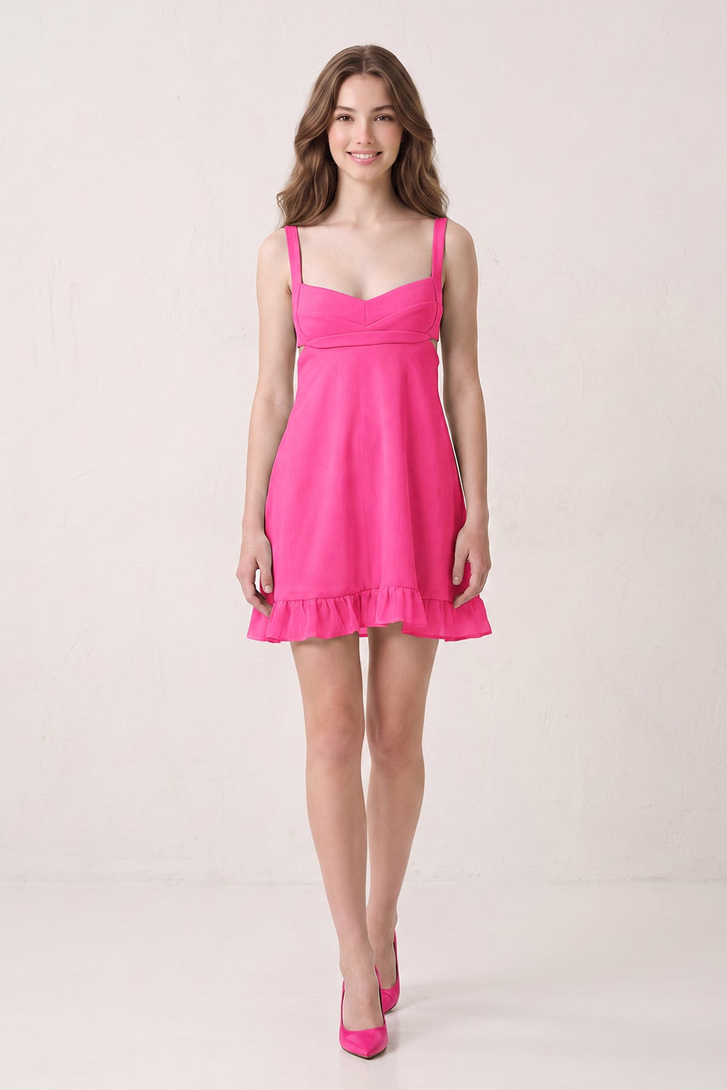 Mint Green Sweetheart Chiffon Ruffled A-Line Cut-Out Homecoming Dress
