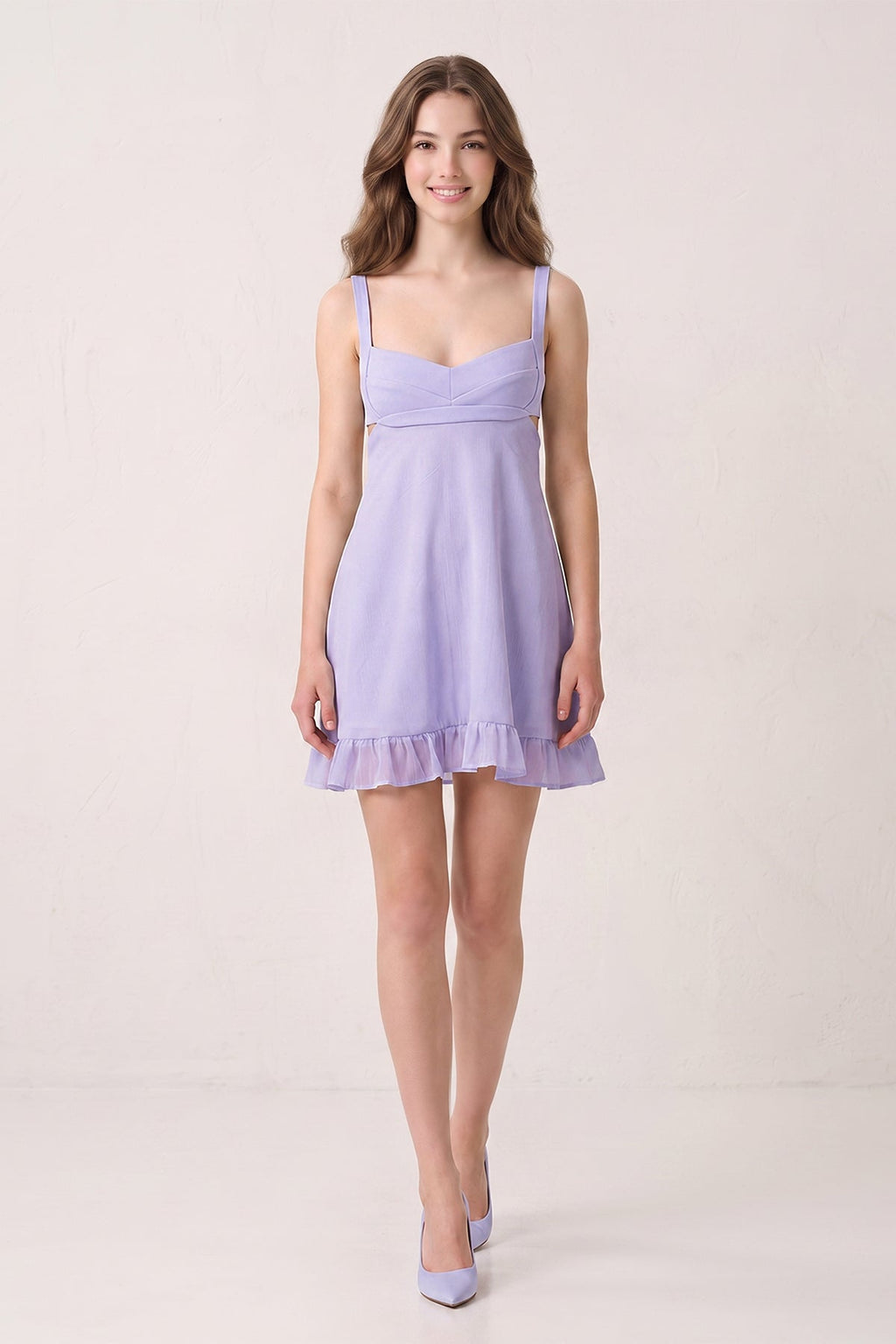 Mint Green Sweetheart Chiffon Ruffled A-Line Cut-Out Homecoming Dress
