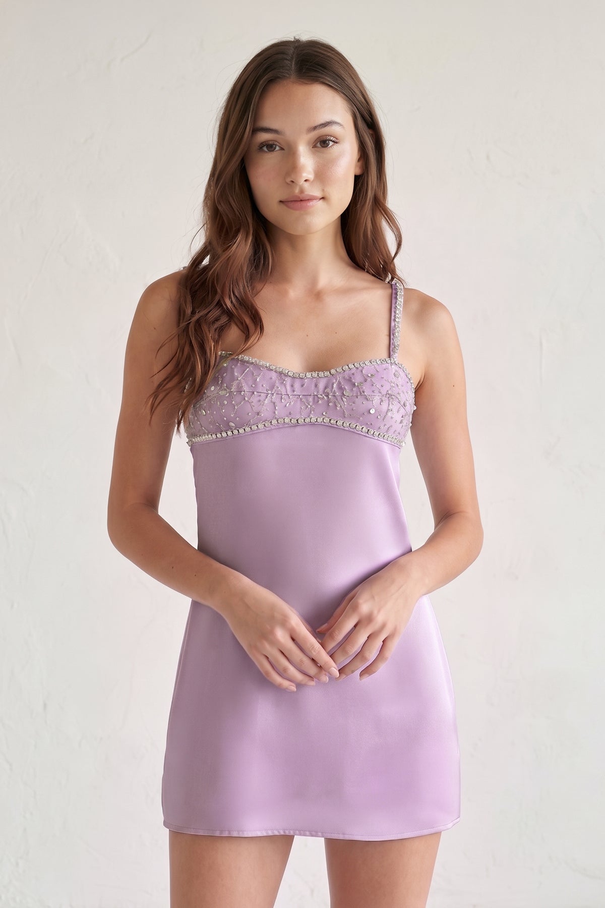 Sky Blue Spaghetti Straps Satin Sheath Homecoming Dress With Rhinestones