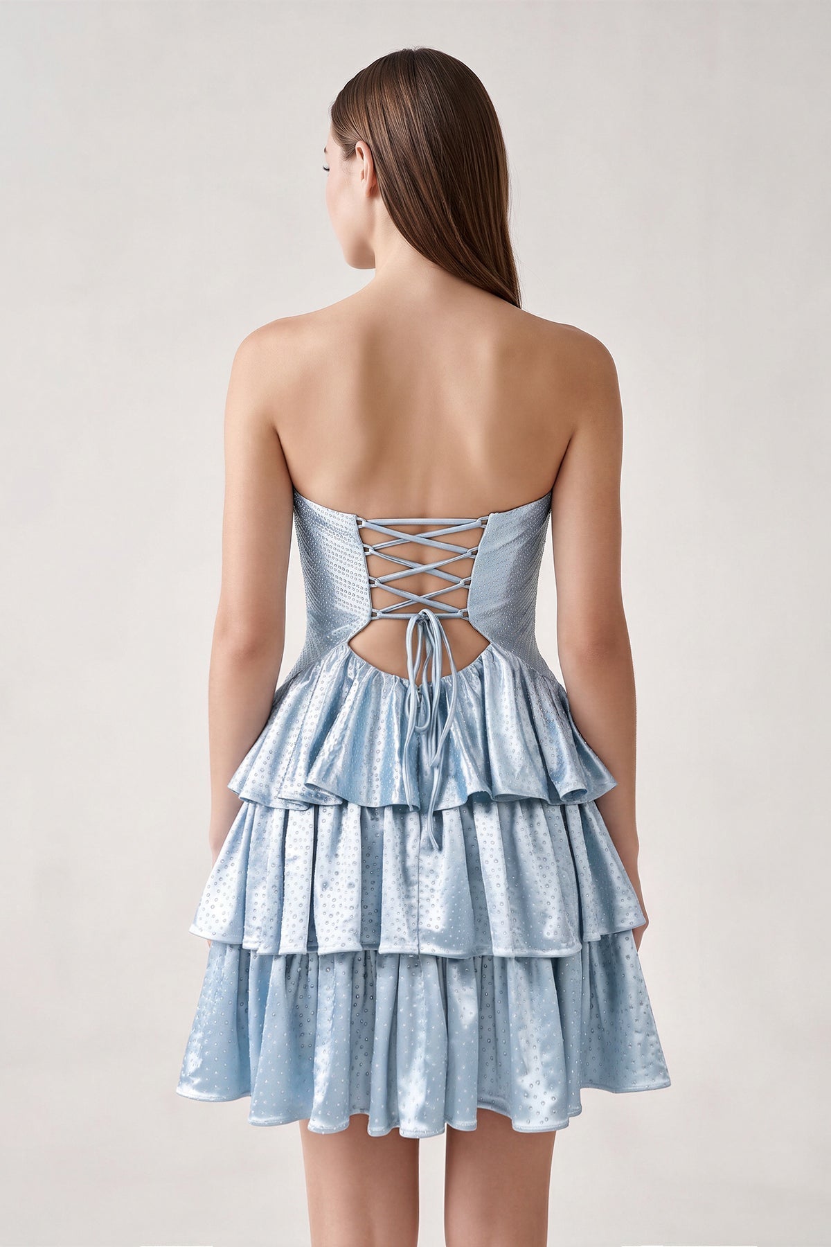 Orange Sweetheart A-Line Tiered Cut-Out Homecoming Dress With Beading
