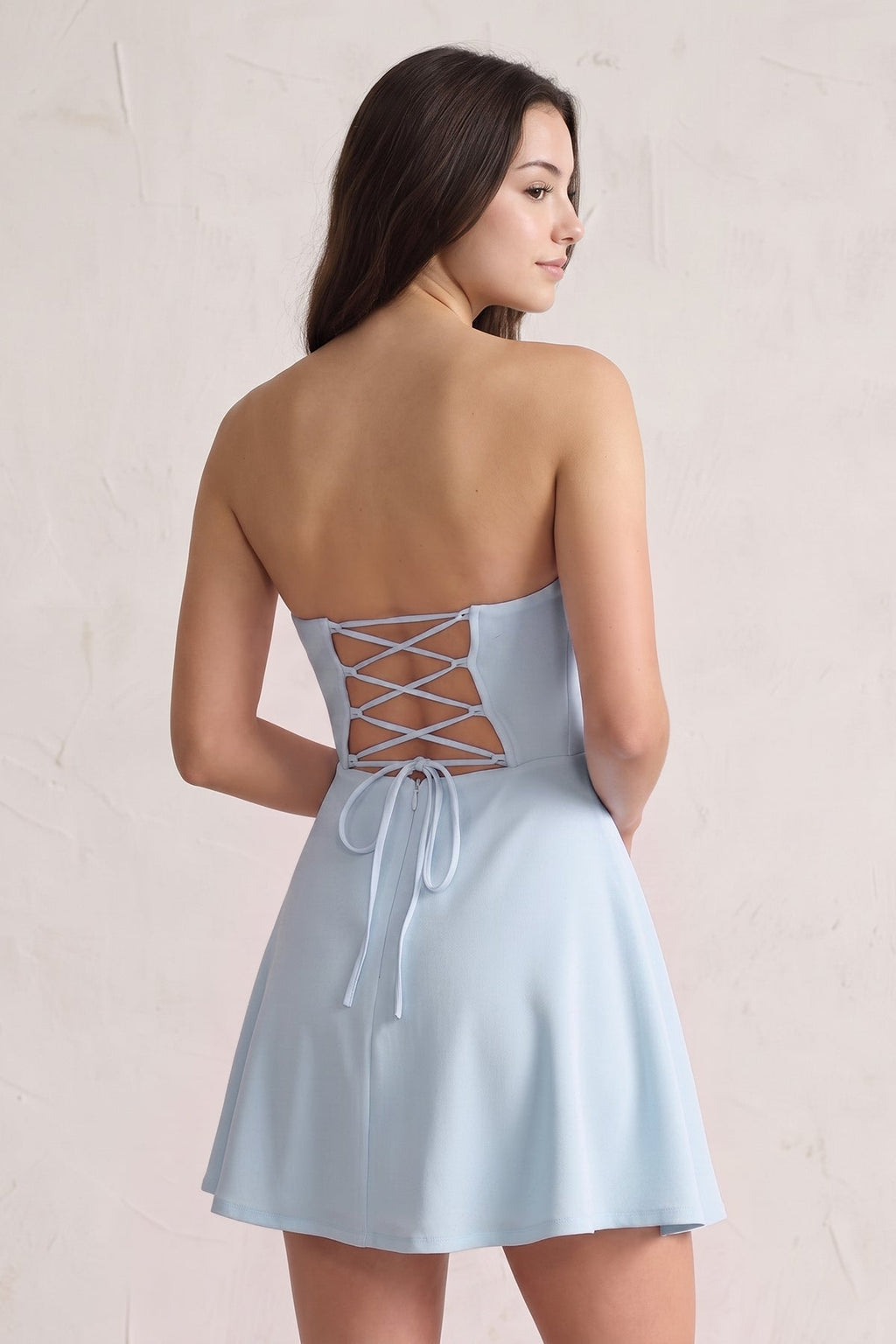 Pink Lace Sweetheart A-Line Linen Short Homecoming Dress
