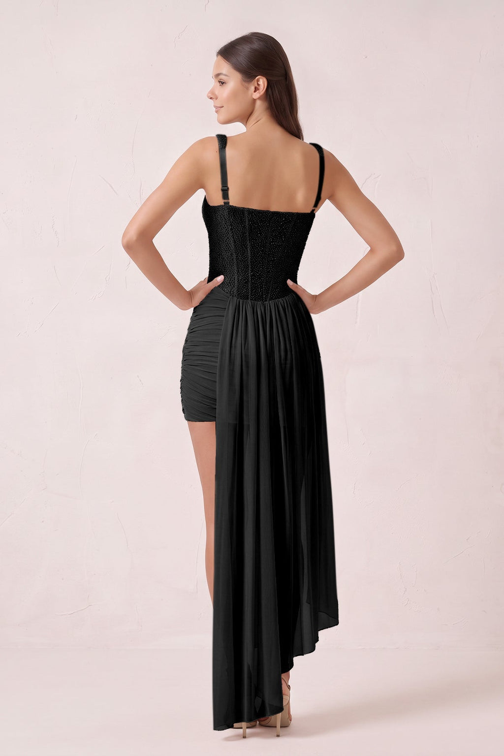Sparkly Pink Sweetheart Corset Bodycon Tulle Homecoming Dress with Ribbon