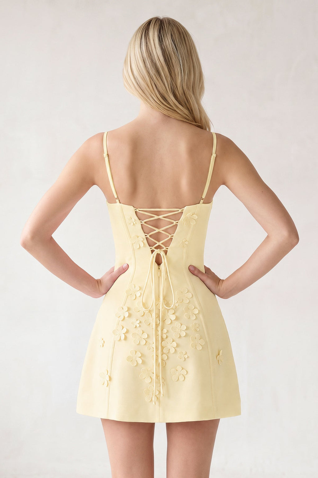 Pink A-Line Appliqued Spaghetti Straps Short Homecoming Dress