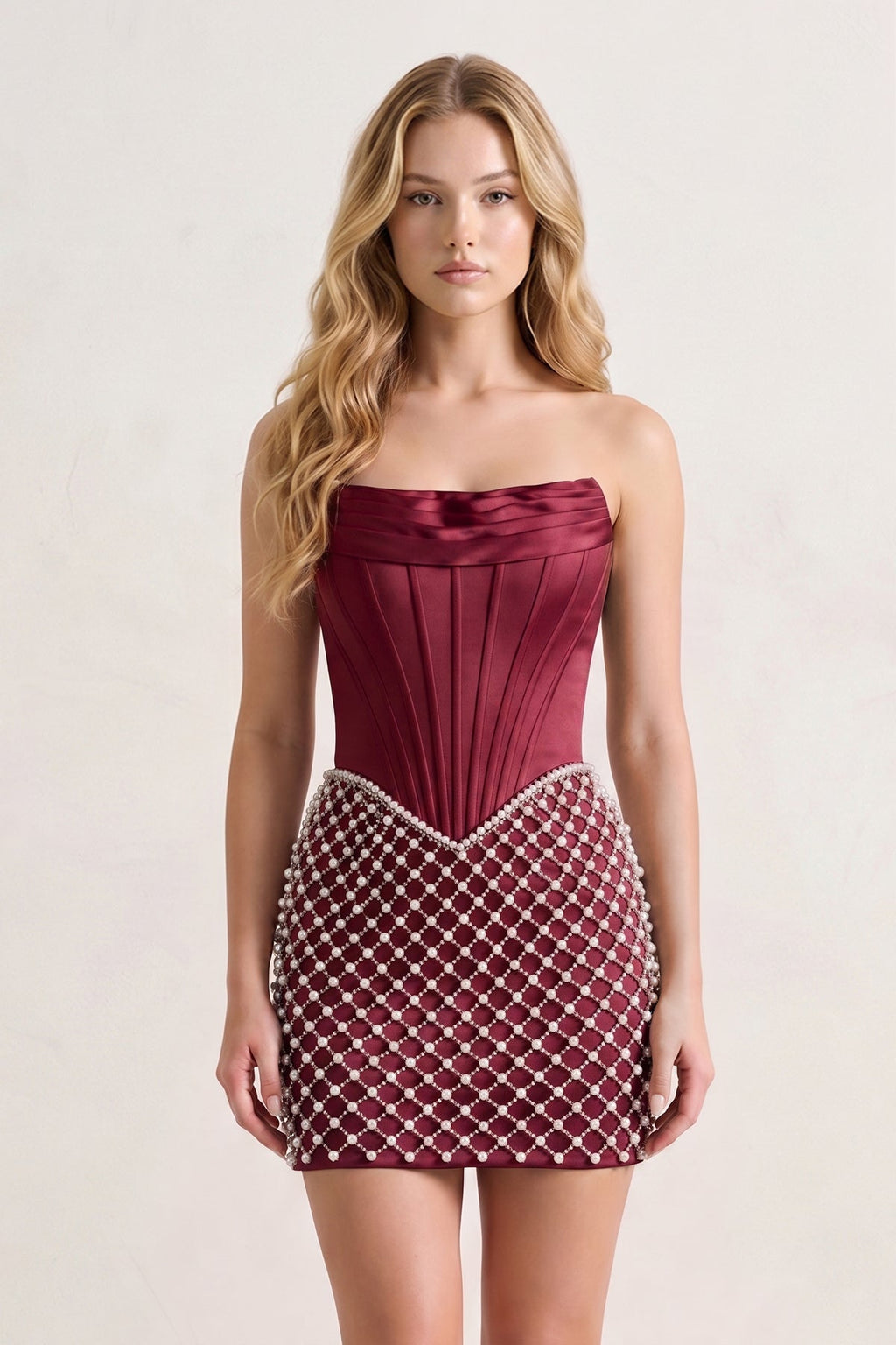 Yellow Corset Strapless Sheath Satin Homecoming Dress With Pearl