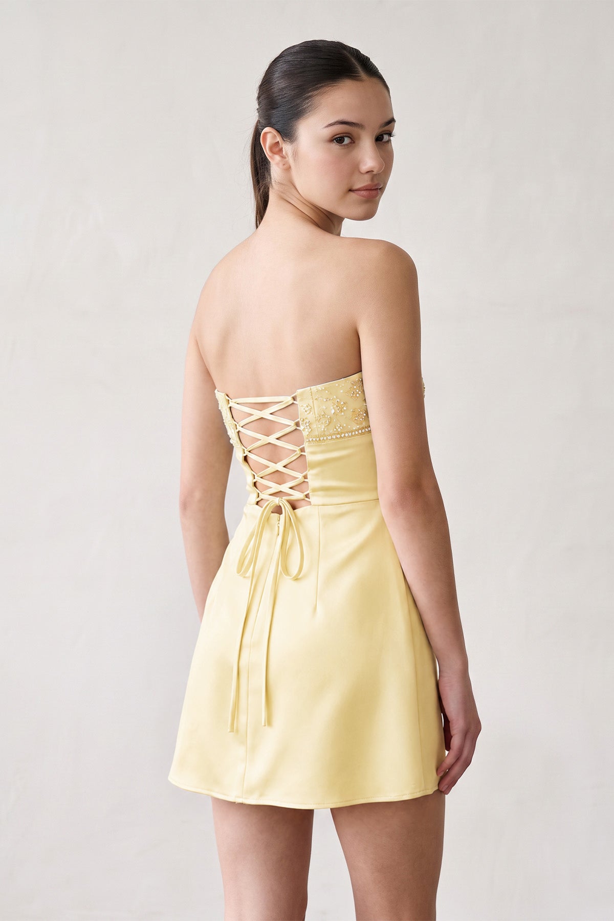 Aqua Strapless Appliqued Satin Sheath Homecoming Dress