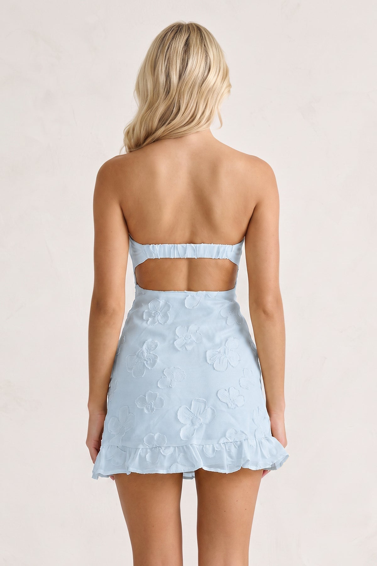 Yellow Sweetheart Embroidered Tulle Ruffled A-Line Homecoming Dress